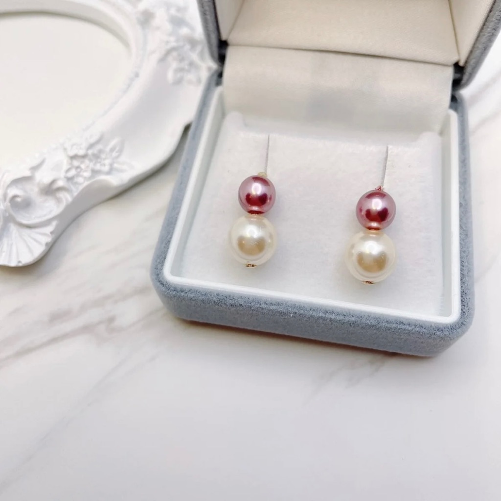 Double Faux Pearl Studs